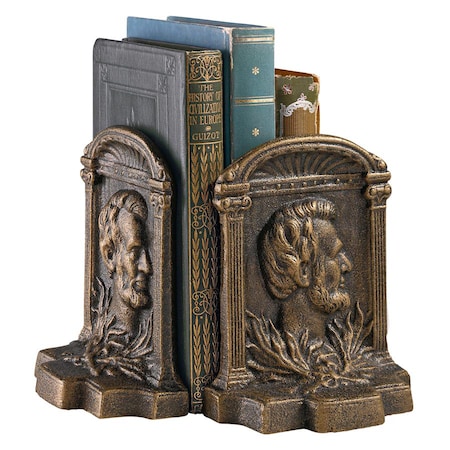 Design Toscano Abraham Lincoln (1809-1865) Cast Iron Sculptural Bookends SP3038